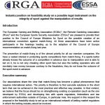 EGBA, ESSA, RGA position paper on the Council of Europe proposal for a convention on match fixing