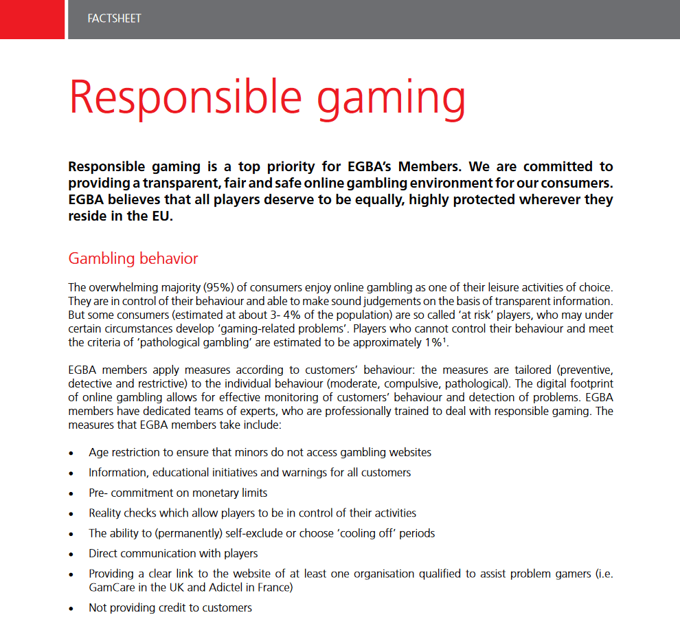 Responsible gaming